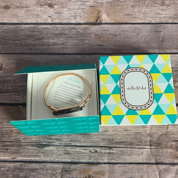 Stella & Dot Rose Gold Stone Rebel Bracelet - Picture 4 of 7